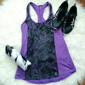 Champion Purple Black Racerback Workout Tank Top sz small